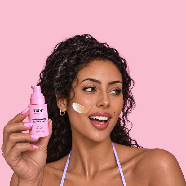 Trop colour-changing foundation on tan skin